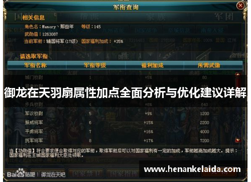 御龙在天羽扇属性加点全面分析与优化建议详解